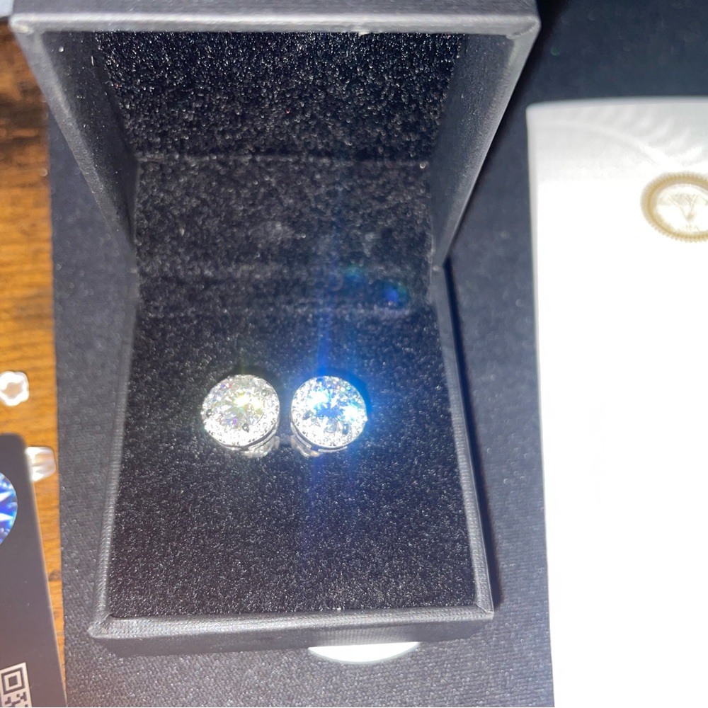 Moissanite Silver Stud Earrings